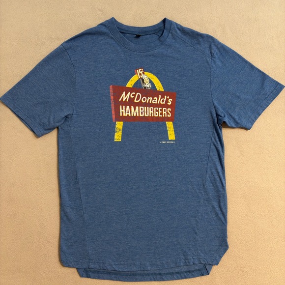 MMcDonald's 15 cents Hamburgers Employee T-Shirt First Edition Workwear Sz S - Picture 1 of 8